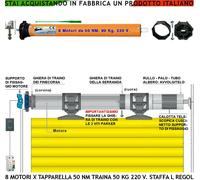 SERRANDE AVVOLGIBILI OTTO MOTORI TUBOLARI 220 V 90 KG 50 NM STAFFA L REGOLABILE