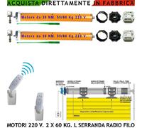 Serrande Elettriche Kit L 2 Motori 220 V 60 Kg 2 Centrali 2 Radiocomandi 3 Canal