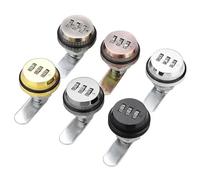 Serratura a 3 cifre con combinazione di password intelligente in lega di zinco per cassetti, armadietti, porte, forma rotonda, sicurezza 1 pezzo (plastica argento 30 mm)