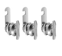 Serratura a camma offset da 5/8 pollici, senza chiave, serratura per cassetto, cassetta postale, 100% metallo sostituzione cilindro per vano camper porta portaoggetti camper (3 confezioni)