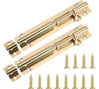 Serratura a catenaccio, 2 pz Barilotto Chiavistello Porta in Rame Scorrevole Chiusura a Scrocco con Interruttore for della Stalla Cassapanche Finestre di Sicurezza a Scatto(11.2X2CM)