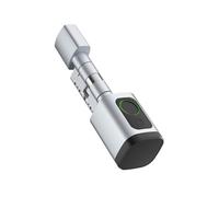Serratura a cilindro digitale con impronta digitale intelligente - Serratura TT regolabile con Bluetooth, APP, password, scheda RFID e opzioni di sblocco chiave(Tuya-Black-90-120)