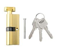 serratura a cilindro europeo, Serratura for porta Cilindro di bloccaggio antifurto in lega ferro con 3 chiavi Nucleo della serratura(Gold)