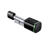Serratura a cilindro intelligente Bluetooth, compatibile con app Ttlock e Tuya, ingresso senza chiave, con password digitale e scheda RFID, serratura con profilo europeo per porte (TT nero, taglia A45