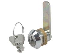 Serratura a Cilindro Leva Dritta Acciaio Cromato F. L 19 mm 30 mm 5 Pezzi