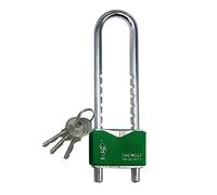 Serratura a cilindro Lucchetto a chiave a forma di U, lunghezza regolabile, spazio blocco 14,5x2,8 cm, 19x3,5, 3 chiavi, nero, rosso, blu, verde(Green,Long lock)