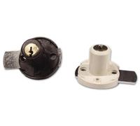 Serratura a Cilindro per Antina Meroni Art 3/S col. Bianco Altezza 20mm Ø 17 mm