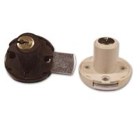Serratura a Cilindro per Cassetto Meroni Art 3/S col.Marrone Altezza 20mm Ø17mm