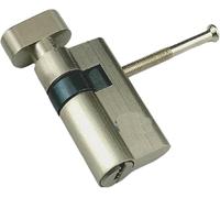 Serratura a cilindro, serratura a cilindro, Cilindro for serratura porta in vetro Nucleo asimmetrico Altezza 32 mm Lunghezza 50 mm Cilindro for serratura porta in vetro senza telaio con pomolo 5 chiav