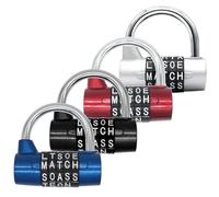 Serratura a combinazione a U di qualità e sicura, resistente alla ruggine, codice regolabile, 5 lettere, 4 pezzi, ideale per altre scuole, palestre, disponibile in blu, nero, rosso e argento