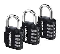 Serratura a combinazione, FOBOZONE, lucchetto con codice resettabile a 4 cifre, impermeabile per esterni, per armadietto in palestra, armadio, capanno, cerniera, cancello, cassetta degli attrezzi