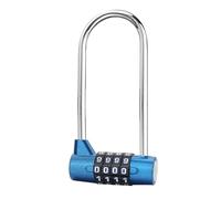 Serratura a combinazione, lucchetto a combinazione a 5 cifre, blocco cavo flessibile di larghezza 7 mm, lucchetti a grillo lungo, serratura ripristinabile di sicurezza aggiornata (blu)