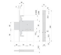 SERRATURA A DOPPIA MAPPA DA INFILARE PER FASCIA PER FERRO ART. 57016 E 70 - ...