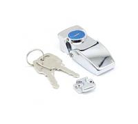 Serratura a fibbia meccanica per scatola di distribuzione, serratura per porta dell'armadio, piccola serratura quadrata nascosta, doppia chiave, 1 pezzo (Silver with key)