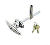 Serratura a forma di T per porta del garage per roulotte e camper, rimorchio, in lega di zinco, serratura antifurto con chiavi (cromata)