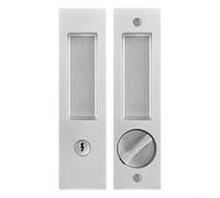 Serratura a gancio per porta scorrevole con chiave in lega di zinco per una sicurezza affidabile su porte scorrevoli interne esterne tra cui patio, balcone, bagno (argento) w)