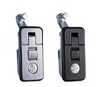 Serratura a leva da infilare con pulsante di rimbalzo per armadi e mobili, include due chiavi e hardware di installazione per una facile installazione (nero)