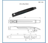 Serratura a leva di messa a terra, maniglia girevole for armadio di controllo strumenti industriali, serratura for porta scatola di distribuzione mobile, lega di zinco(Black)
