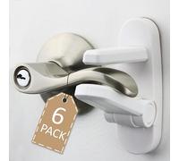 Serratura a leva migliorata a prova di bambino (confezione da 6) impedisce ai bambini di aprire le porte. Facile funzionamento con una sola mano per adulti. ABS resistente con retro adesivo 3M.