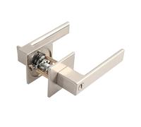 Serratura a maniglia a tre poli americana, nera, for porta interna della camera da letto, bagno, porta di passaggio, serratura a maniglia a tre poli for impieghi gravosi, sferica(Brushed ET with key)