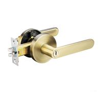 Serratura a maniglia per interni camera da letto e bagno con meccanismo a sfera a tre poli, struttura in lega di zinco con sblocco silenzioso e funzione di bloccaggio a buco della serratura (bronzo