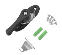 Serratura a mezzaluna con gancio per porte scorrevoli, realizzata in acciaio inossidabile e plastica per soddisfare le esigenze di sicurezza residenziale e di sicurezza dei bambini (nero)