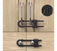 Serratura a prova di bambino scorrevole per armadietti, serrature di sicurezza per bambini, serrature regolabili a forma di U per armadietto, maniglia, cassetti, armadio (4 pezzi, grigio)