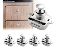 Serratura a pulsante da 10 pezzi, serratura con pomello da 15-20 mm, serratura for porta senza chiave for camper, barca, yacht, camper, porta dell'armadio(5pc Silver)