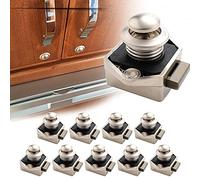 Serratura a pulsante da 10 pezzi, serratura con pomello da 15-20 mm, serratura for porta senza chiave for camper, barca, yacht, camper, porta dell'armadio(10pc Nickel)