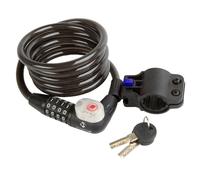Serratura a spirale con combinazione con luce a led e supporto Messingschlager M-wave Noir