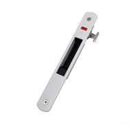 Serratura a striscia per porta scorrevole con gancio singolo laterale in acciaio inox per porte scorrevoli in vetro, soluzione di bloccaggio sicura per maniglie delle porte scorrevoli (bianco)