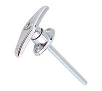 Serratura a T per porte da garage, struttura in lega di zinco, impermeabile, con biella, design a barra corta, adatta per camper e telai industriali (argento)