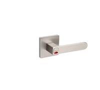 Serratura a tre poli for bagno con spia luminosa rossa e verde for bloccare la maniglia della porta(Brushed silver)