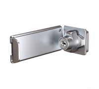 Serratura ad angolo retto con chiave per armadio camera da letto (argento-E | Design ad angolo retto, azionamento con chiave, protezione antifurto, adatto per porte della camera da letto, armadi da bagno