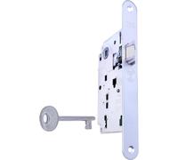 Serratura AGB serie "Centro" tipo Patent - solo scrocco - bordo tondo cromosat