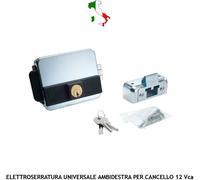 SERRATURA AMBIDESTRA ELETTRICA CANCELLO AUTOMATICO A BATTENTE ALIMENTAZIONE12 V