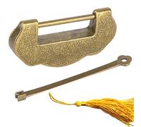 Serratura Antica con Chiave,2 9 Pollici Lucchetto in Stile Cinese Intagliato in Lega di Zinco per Porta