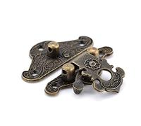 Serratura antica in bronzo cinese 4 pezzi di chiusura a gancio in bronzo antico for gioielli, scatola di legno, mini lucchetto for armadietto, chiusura decorativa, 3 misure(38 * 30cm)