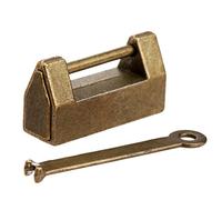 Serratura antica in bronzo cinese Lucchetto antico cinese + chiave in ferro vintage in ottone antico for gioielli, scatola di legno, lucchetto retrò, valigia, cassettiera, accessori for ferramenta