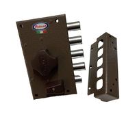 SERRATURA APPLICARE LATERALE DESTRA E.45 C/A POMPA C/SCROCCO E MANOPOLA POTENT