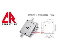 SERRATURA BLINDATA CR SERRATURE 4 PERNI A INGRANAGGI COMPATIBILE MOTTURA