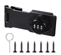 Serratura Combinazione Password Hasp Locks 3 Cifre con Vite, Lucchetto Senza Chiave in Metallo per Gabinetto Armadietto Cassetti Porta Garage Esterno (Nero)