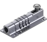 Serratura con chiavistello scorrevole con combinazione di password a 4 cifre, for porta, camera da letto e armadi, serratura della porta(Streamer Silver)