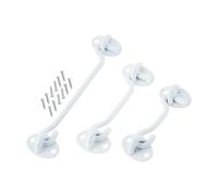 Serratura con chiusura a gancio, 4 ganci e occhielli in acciaio inossidabile con viti bianche da 3 a 12 pollici(3inch)