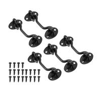 Serratura con chiusura a gancio, Chiusura a gancio e occhiello 10 pezzi da 3-6 pollici in acciaio inossidabile argento e nero(3 Inch Black)