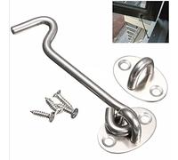 Serratura con chiusura a gancio, Gancio e occhiello for cabina in acciaio inossidabile, argento, 3-16 pollici(6 inch)