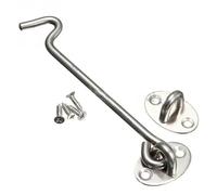 Serratura con chiusura a gancio, Gancio e occhiello for cabina in acciaio inossidabile, argento, 3-8 pollici, confezione da 10(8 Inch)