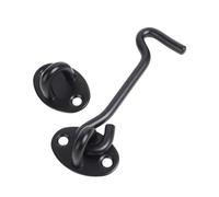 Serratura con chiusura a gancio, Gancio e occhiello in acciaio inossidabile con viti da 4 pollici multicolore 4 pezzi for porte e cancelli(Black)