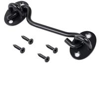 Serratura con chiusura a gancio, Gancio e occhiello in acciaio inossidabile nero 3-6 pollici 6 pezzi(Black-6 Inches)