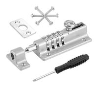 Serratura con Combinazione, Chiavistello Combinazione con Viti, 4 Cifre ad Alta Sicurezza Serratura Porta, Impermeabile Serratura Porta Scorrevole, Serratura Antiruggine per Porta Fienili (Grigio)